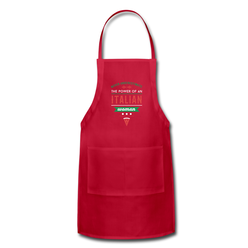 Never underestimate the power of an Italian woman Apron - red