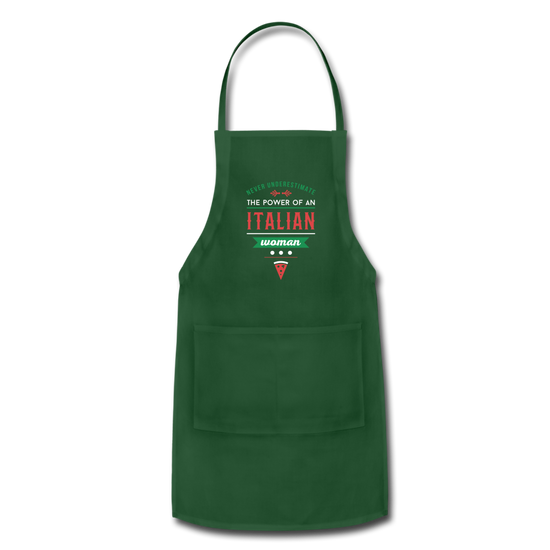 Never underestimate the power of an Italian woman Apron - forest green