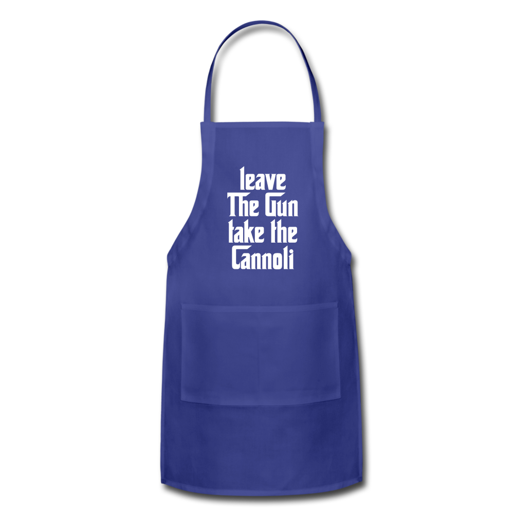 Leave The Gun Take The Cannolis Apron - royal blue