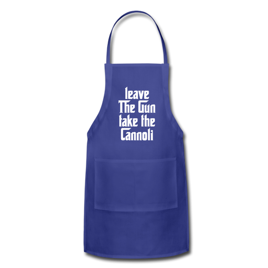 Leave The Gun Take The Cannolis Apron - royal blue