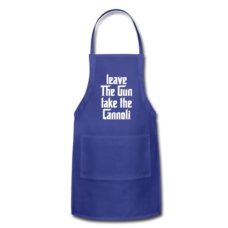 Leave The Gun Take The Cannolis Apron - royal blue