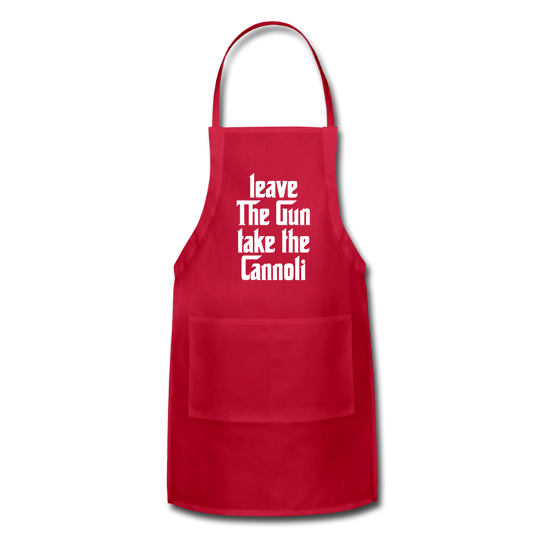 Leave The Gun Take The Cannolis Apron - red