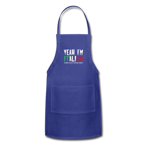 Yeah I'm Italian Apron - royal blue