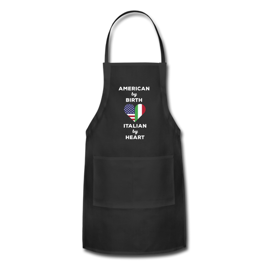 American by birth Italian by heart Apron - black