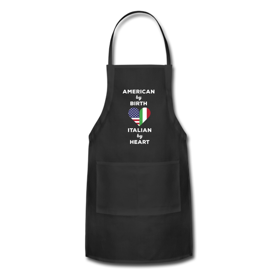 American by birth Italian by heart Apron - black