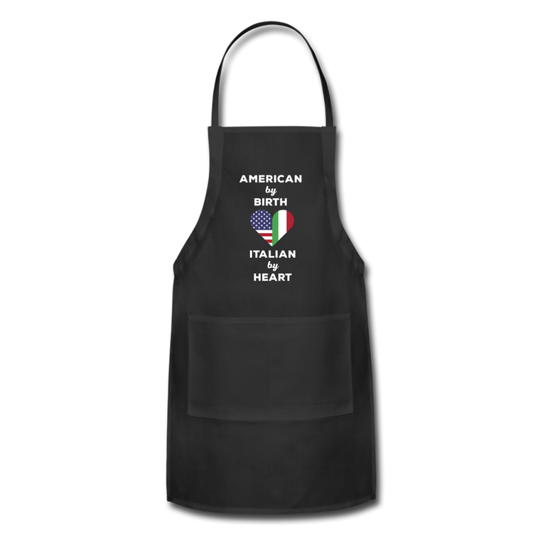 American by birth Italian by heart Apron - black