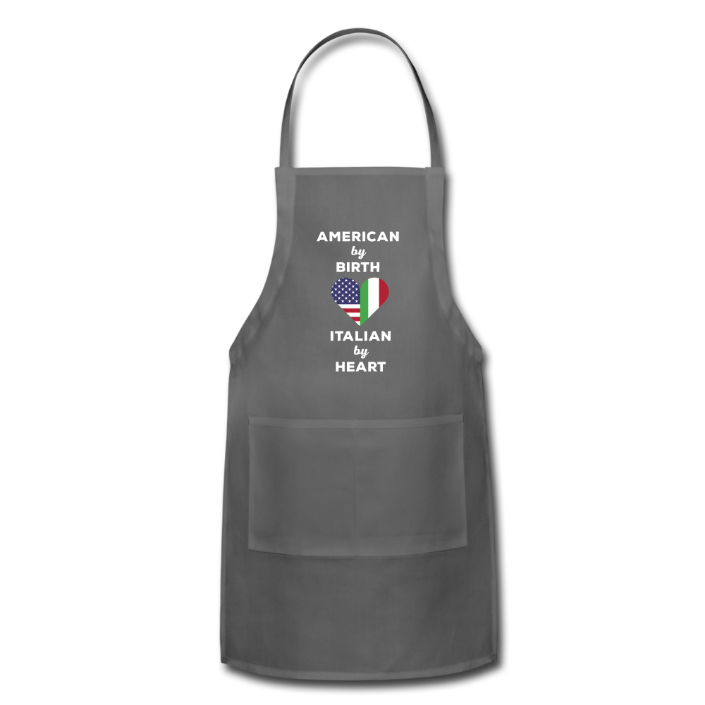 American by birth Italian by heart Apron - charcoal