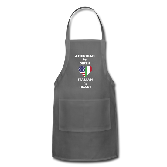 American by birth Italian by heart Apron - charcoal