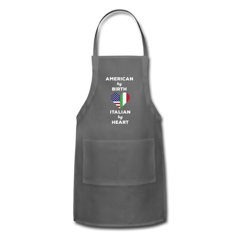 American by birth Italian by heart Apron - charcoal