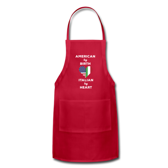 American by birth Italian by heart Apron - red