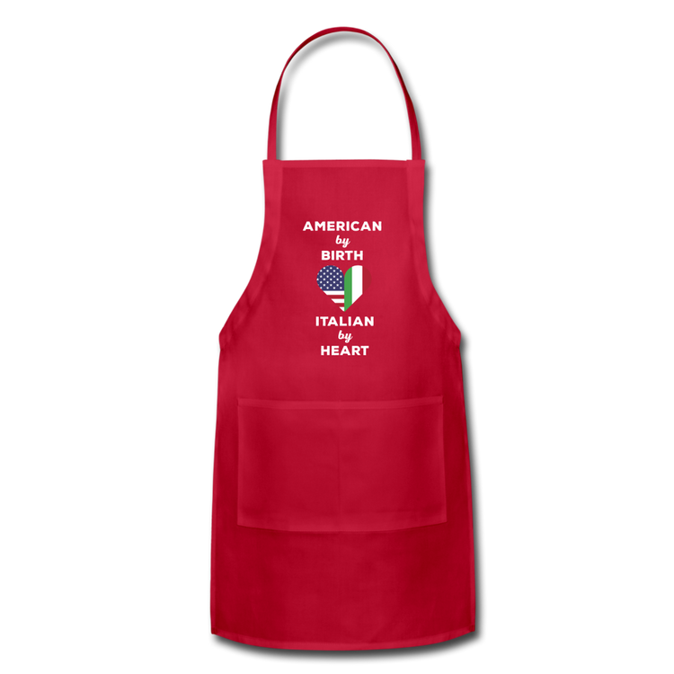 American by birth Italian by heart Apron - red