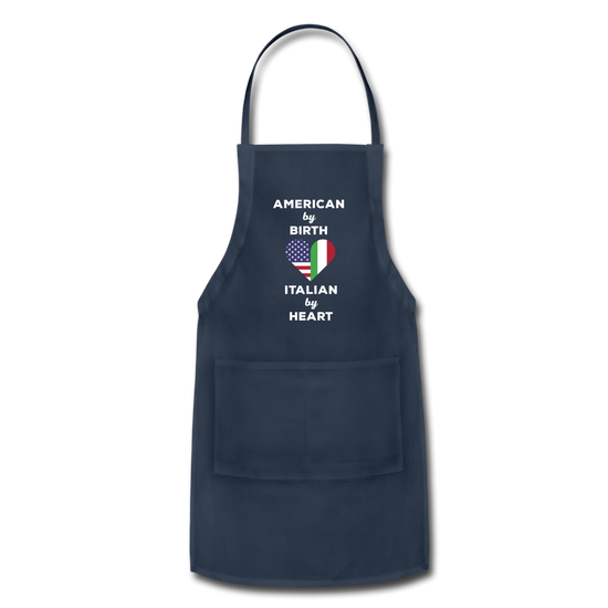 American by birth Italian by heart Apron - navy