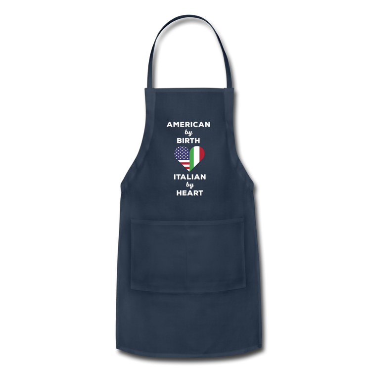 American by birth Italian by heart Apron - navy