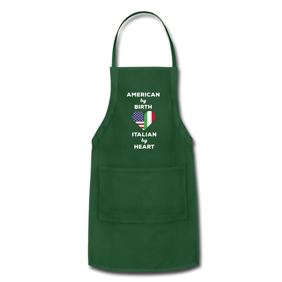 American by birth Italian by heart Apron - forest green