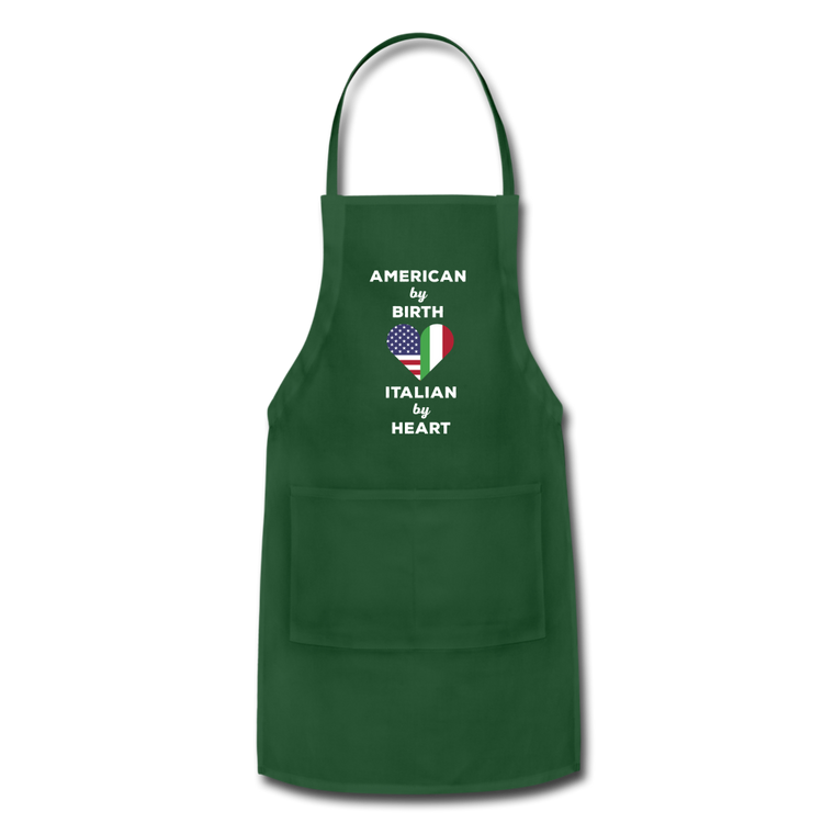 American by birth Italian by heart Apron - forest green