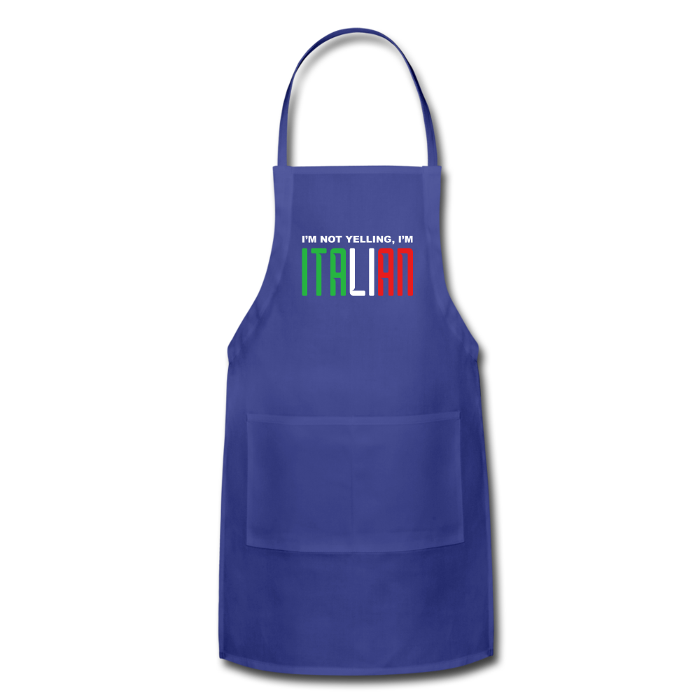 I'm not yelling I'm Italian Apron - royal blue