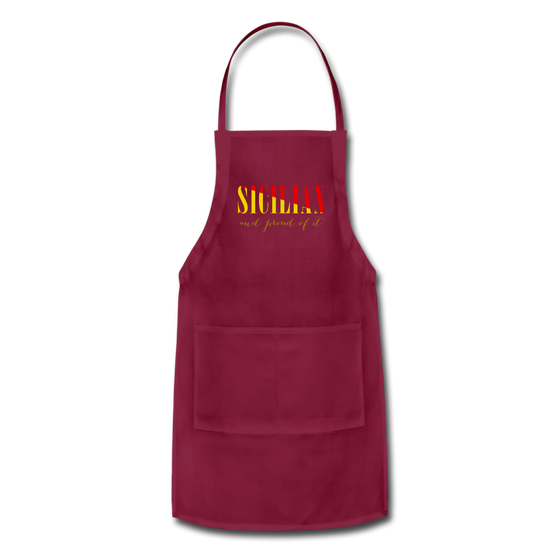 Sicilian and proud of it Apron - burgundy