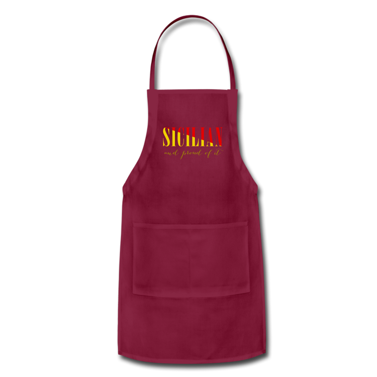 Sicilian and proud of it Apron - burgundy