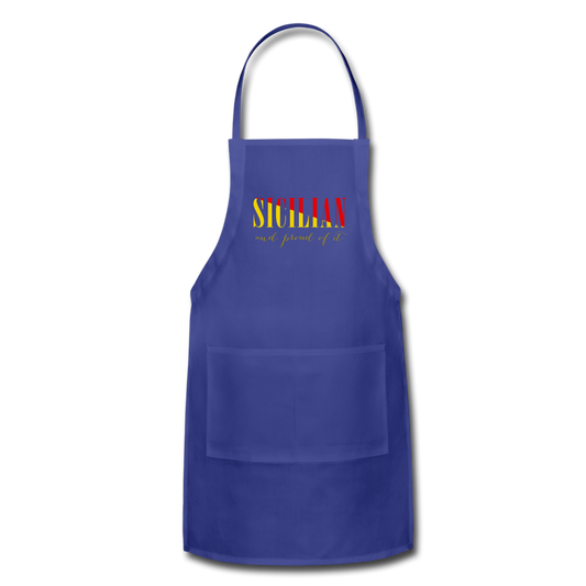 Sicilian and proud of it Apron - royal blue