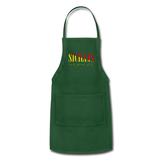 Sicilian and proud of it Apron - forest green