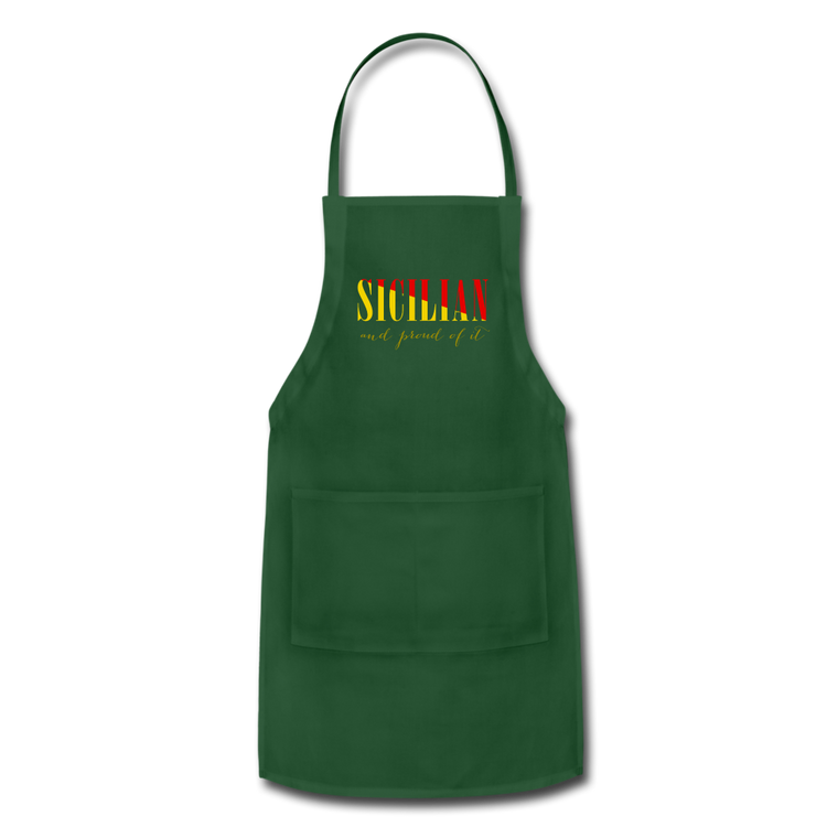 Sicilian and proud of it Apron - forest green