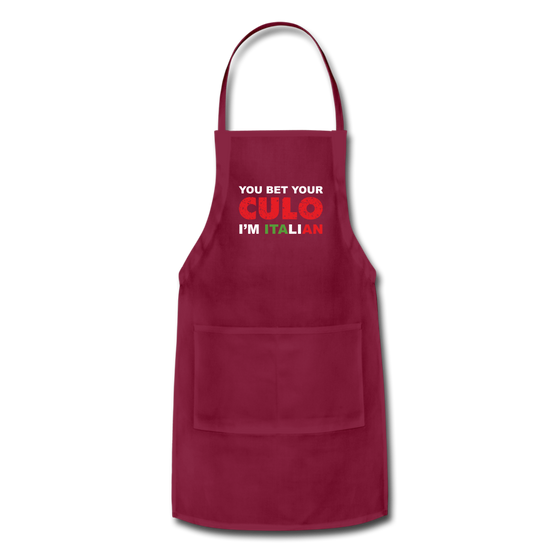 You bet your culo I'm Italian Apron - burgundy