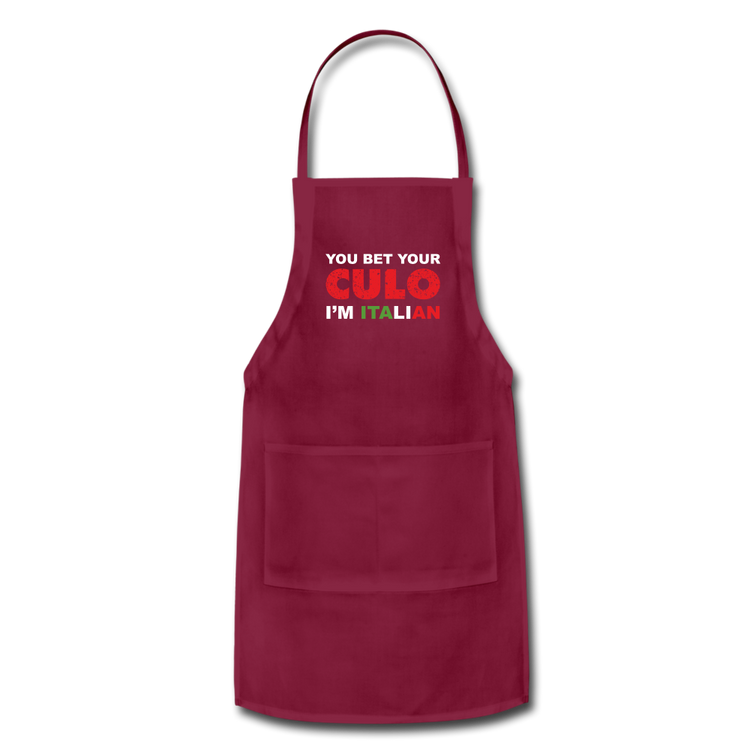 You bet your culo I'm Italian Apron - burgundy