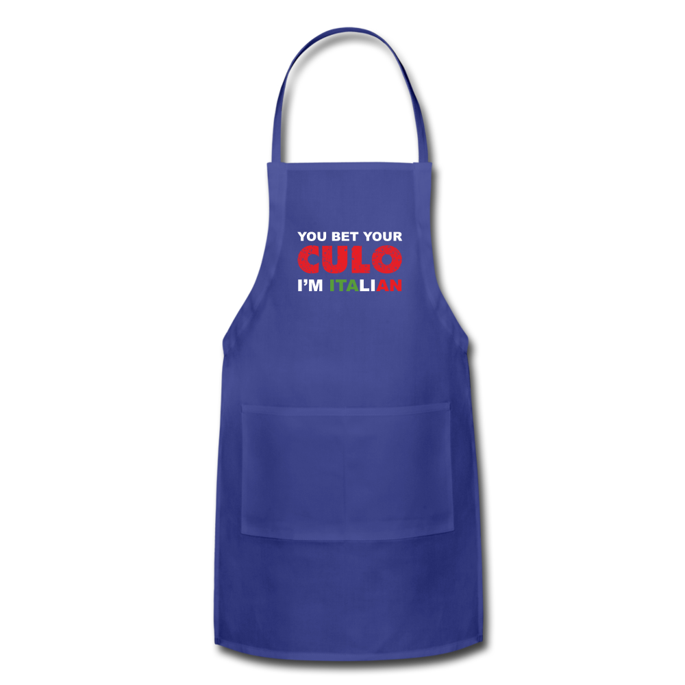 You bet your culo I'm Italian Apron - royal blue