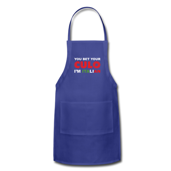 You bet your culo I'm Italian Apron - royal blue