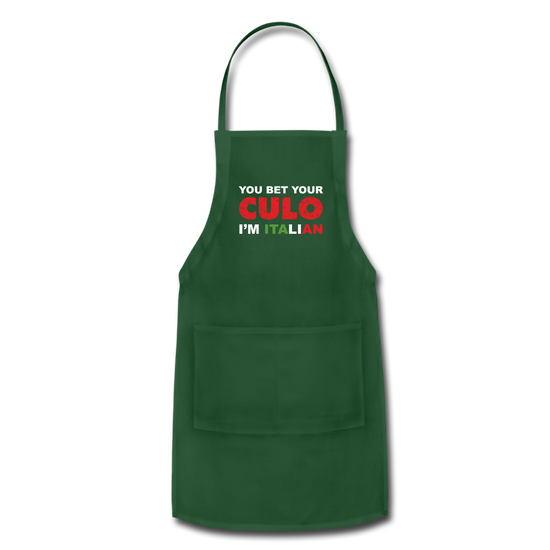 You bet your culo I'm Italian Apron - forest green