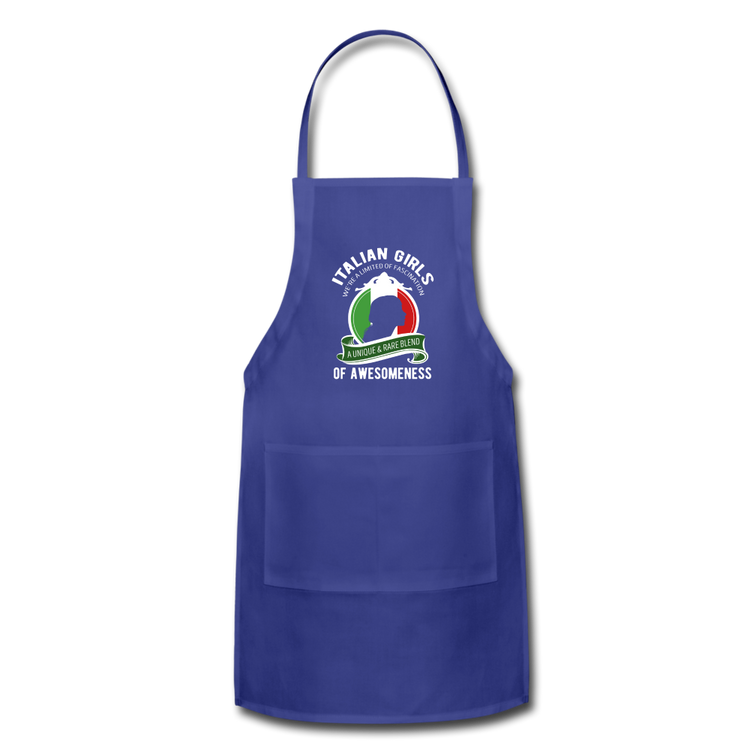 Italian Girls a unique & rare blend Apron - royal blue