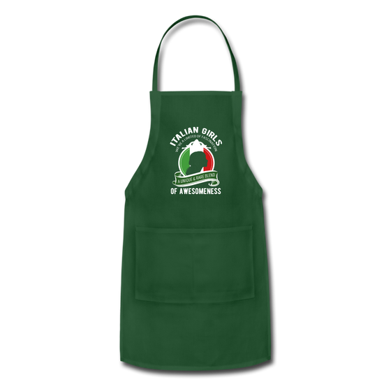 Italian Girls a unique & rare blend Apron - forest green