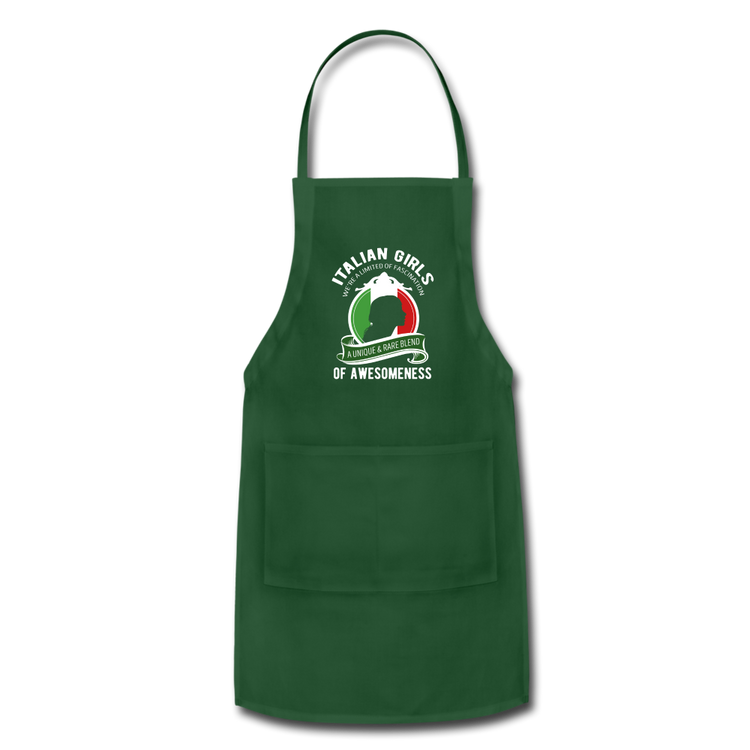 Italian Girls a unique & rare blend Apron - forest green