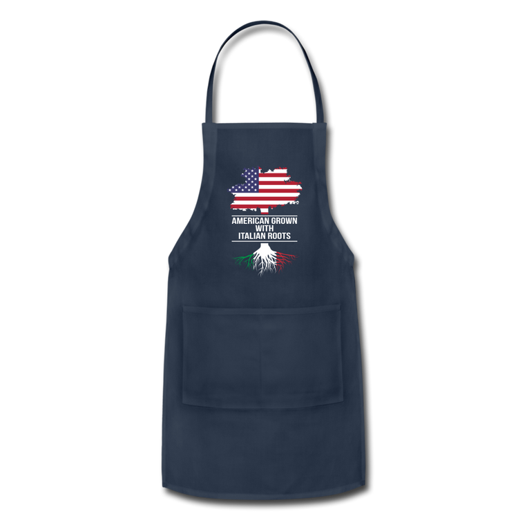 American Grown with Italian Roots Apron - navy