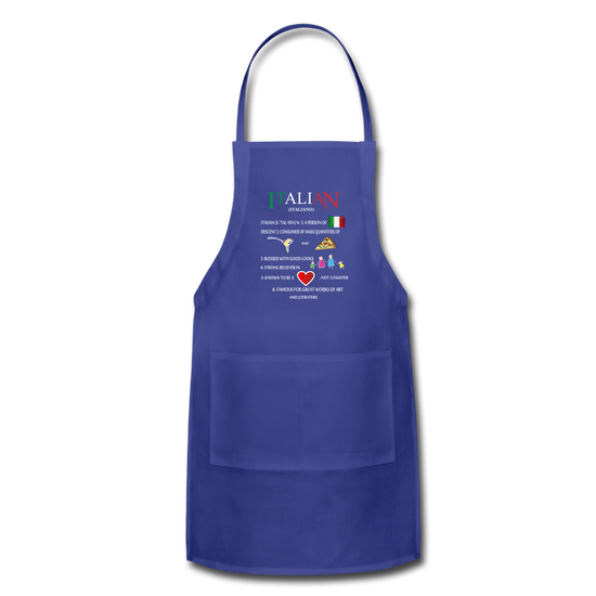 Italian (Italiano) noun Apron - royal blue