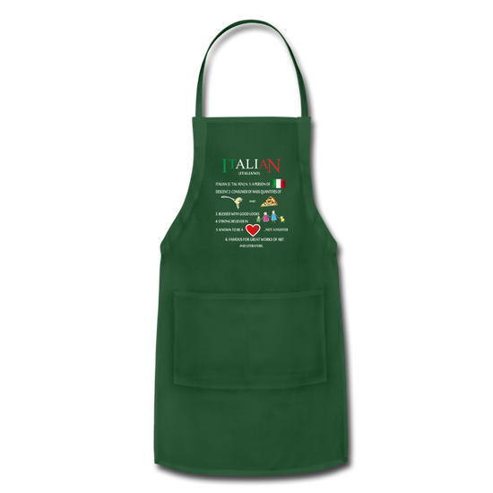 Italian (Italiano) noun Apron - forest green