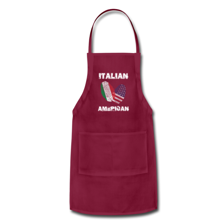 Italian American Apron - burgundy