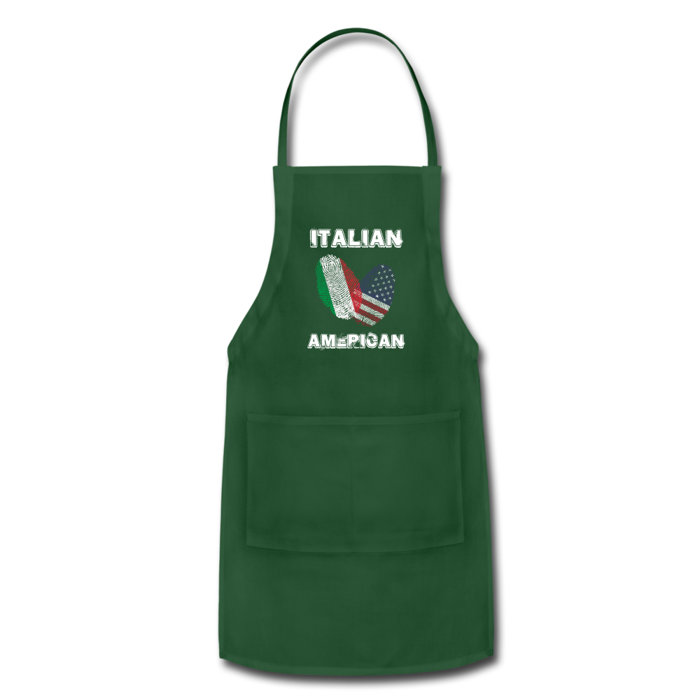 Italian American Apron - forest green