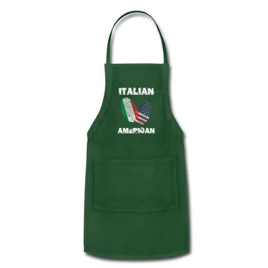 Italian American Apron - forest green