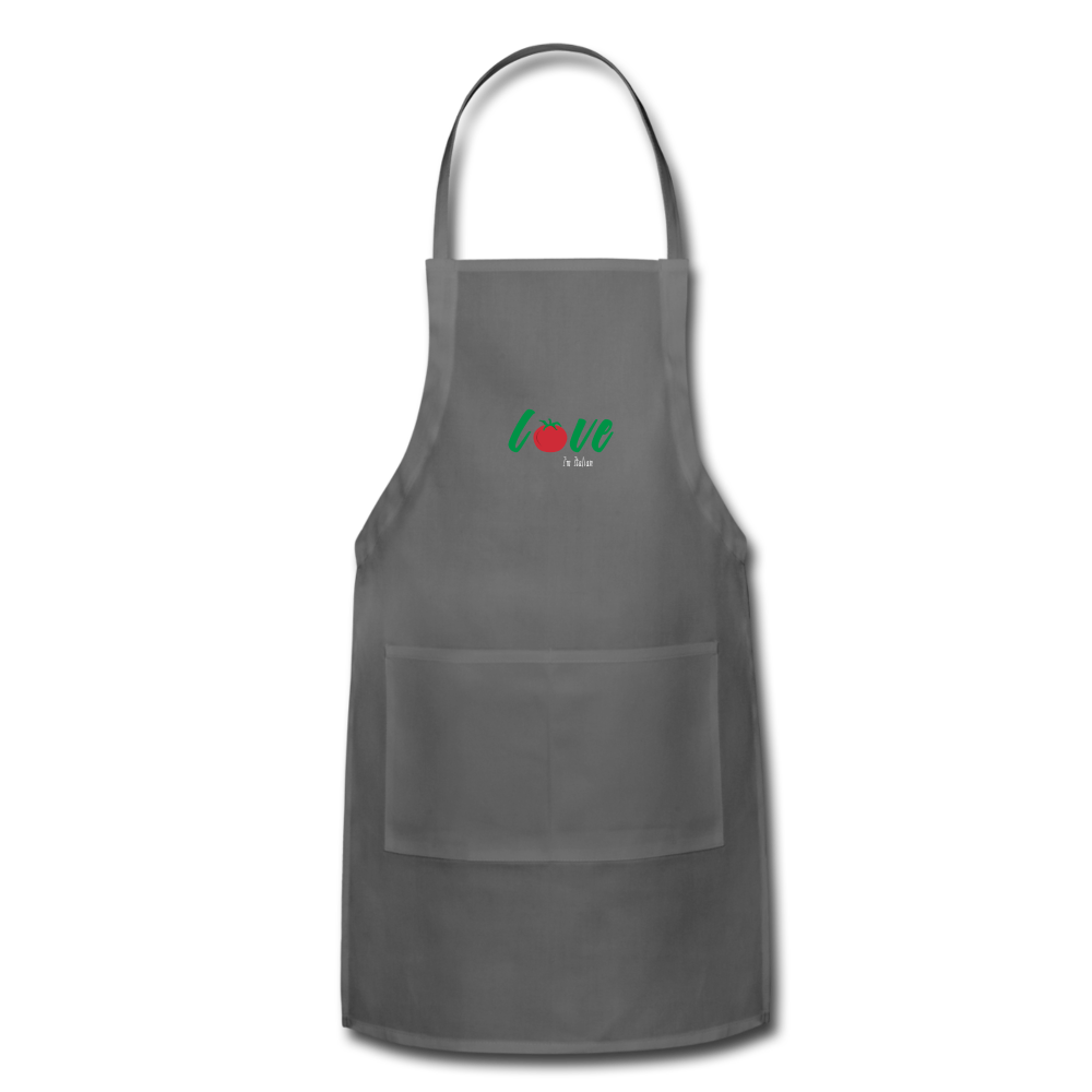 Love I'm Italian Apron - charcoal