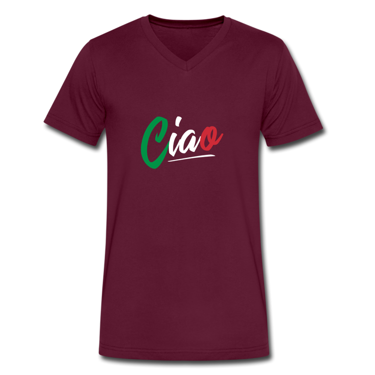 Ciao Unisex V-neck T-shirt - maroon