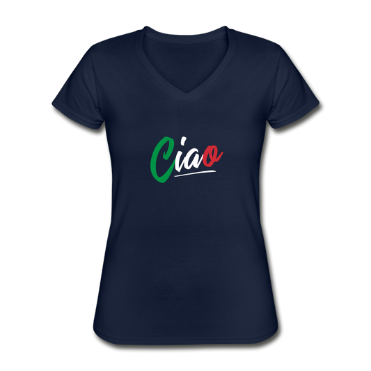 Ciao Women's V-neck T-shirt - navy