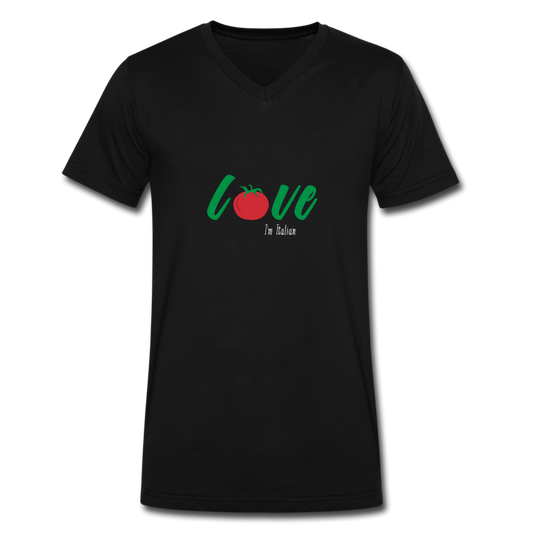 Love I'm Italian Unisex V-neck T-shirt - black