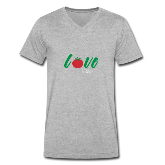 Love I'm Italian Unisex V-neck T-shirt - heather gray