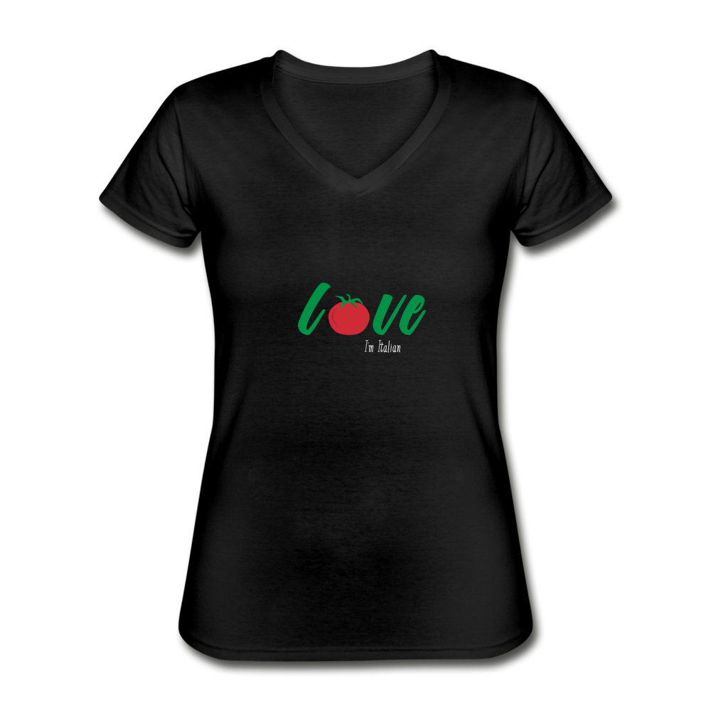 Love I'm Italian Women's V-neck T-shirt - black