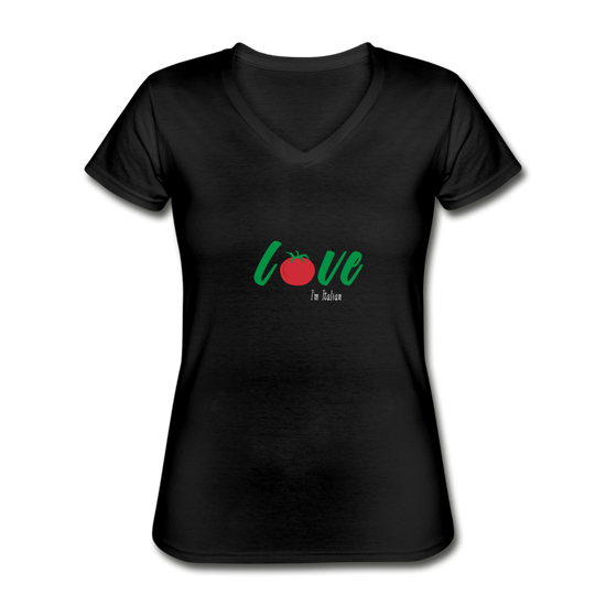 Love I'm Italian Women's V-neck T-shirt - black