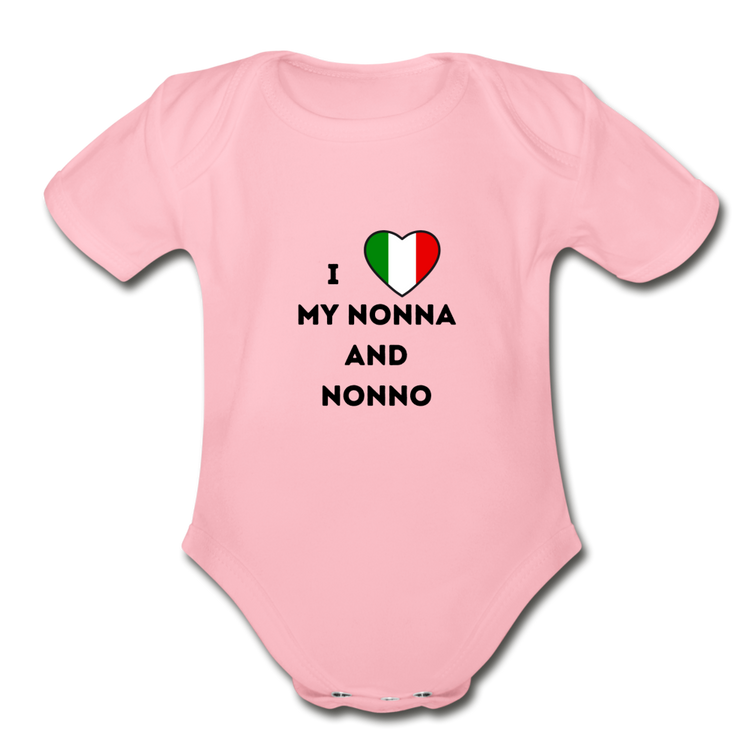 I love my Nonna and Nonno Organic Onesie - light pink