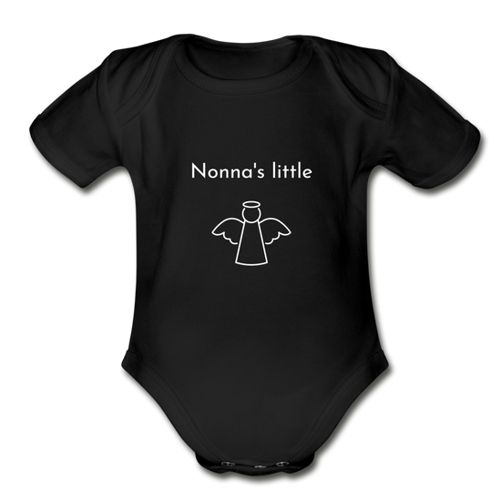 Nonna's little angel Organic Onesie - black