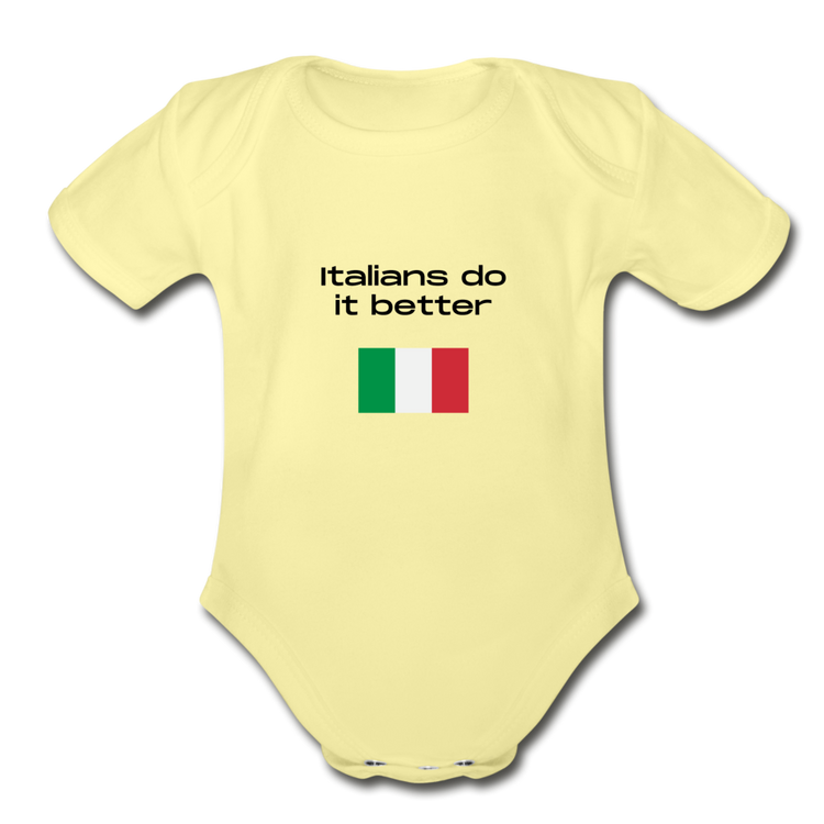 Italians do it better Organic Onesie - washed yellow