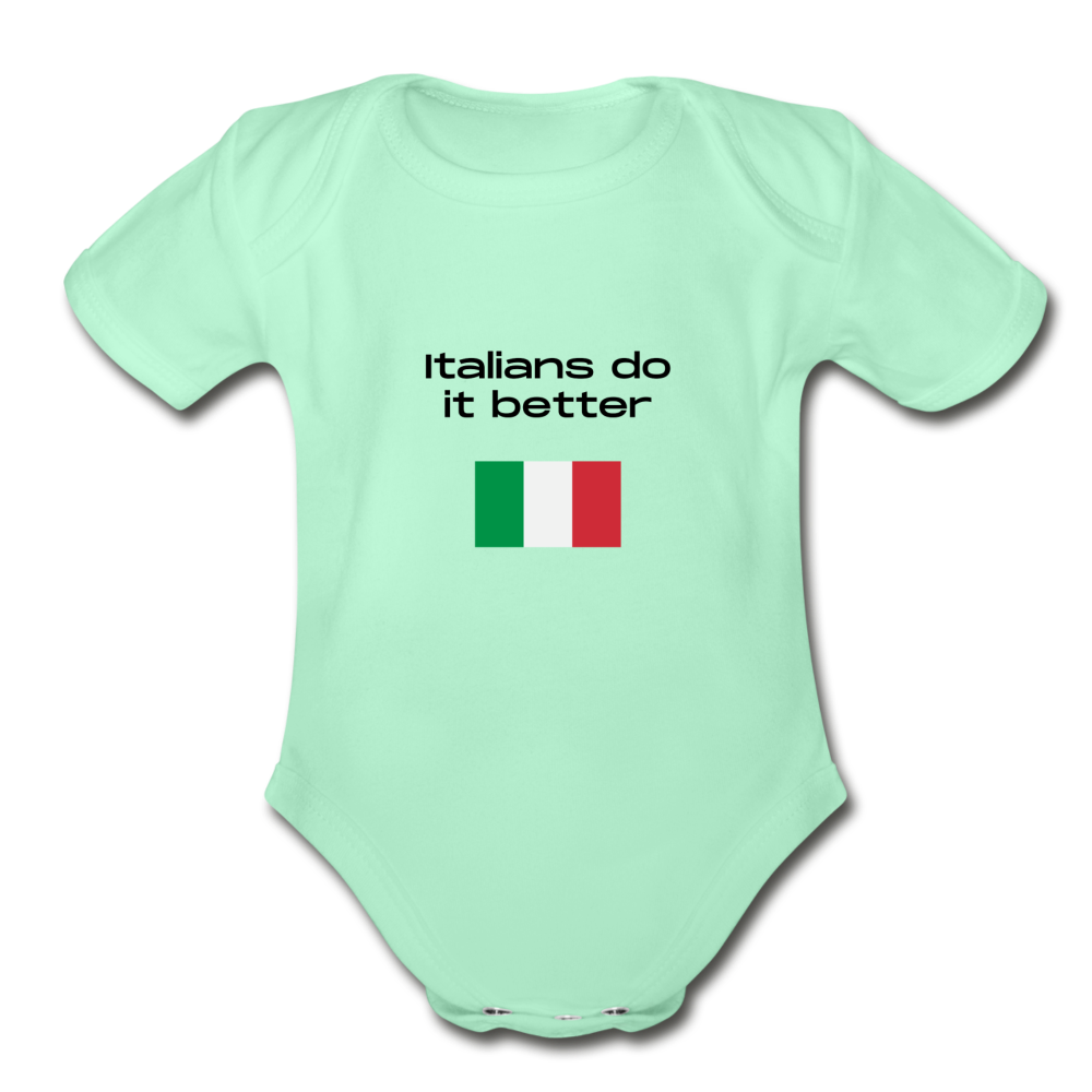 Italians do it better Organic Onesie - light mint